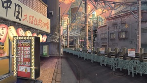 日式黄昏城市街道