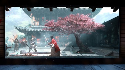超宽带鱼屏4K【幕末樱花落】