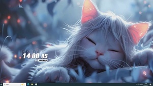 长发猫咪桌面主题