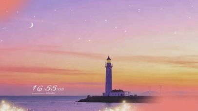 治愈落日余晖海边星光