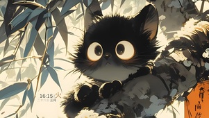 竹林黑猫