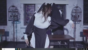 cos性感修女白黑丝美女 宅舞