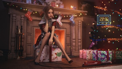 圣诞黑丝女仆小姐姐