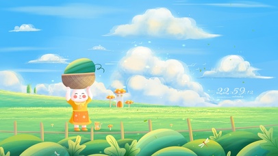 夏天小兔子田野采摘