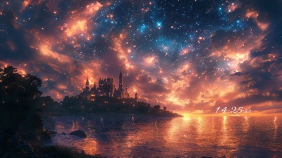 唯美炫酷海上星空