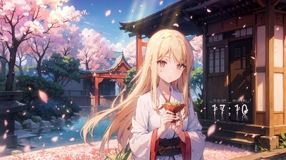 唯美樱花庄后院少女