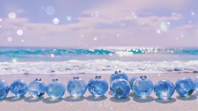 护眼清新海边的蓝莓