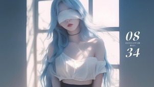 蒙眼清纯女孩