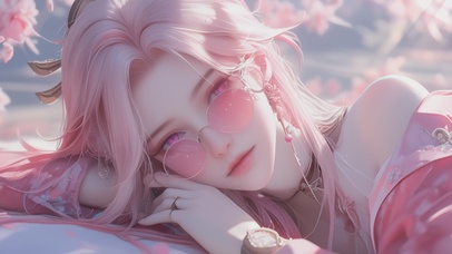 粉色甜美梦幻女孩