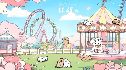 线条小狗游乐场