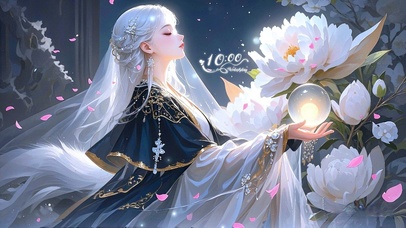 九尾狐的牡丹花灵