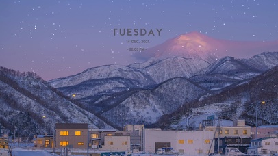 4K冬季雪景（带真实时间)