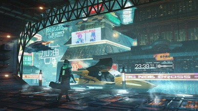 4K雨天赛博朋克中国街道