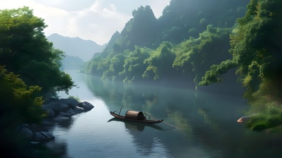 春天自然风景山川河流湖泊山水2