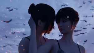 唯美夜空美女
