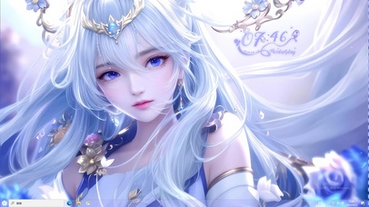 4k淡蓝高雅女神美少女