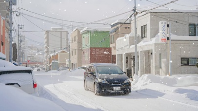 唯美治愈城市街道雪景