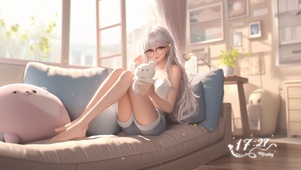她的微笑带着淡淡的忧伤