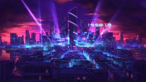 霓虹城市夜景