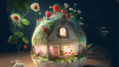 唯美治愈花朵小屋