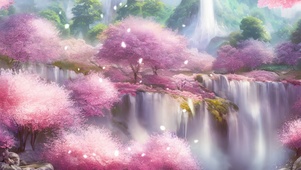 唯美樱花瀑布
