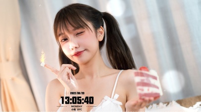 性感呆萌双马尾女孩