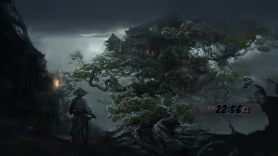 4K古风松树城