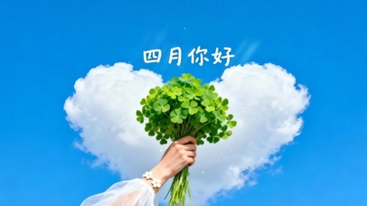 清新蓝天四叶草