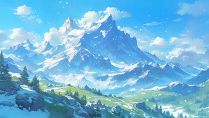 俯瞰雪山脚下的草原美景