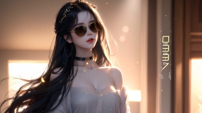 长发戴眼镜女孩