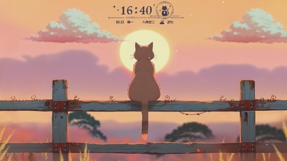 独自看夕阳的小猫咪