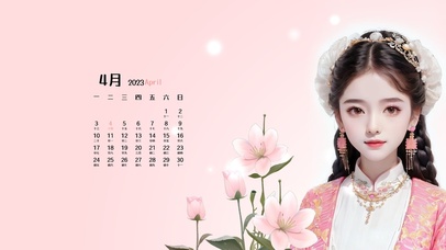 4K香水百合花少女