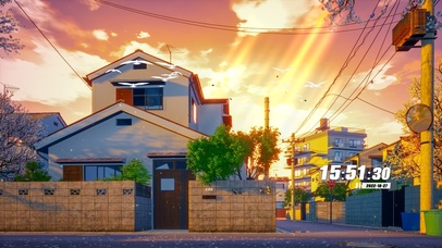 唯美治愈夕阳（带真实时间）