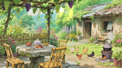 葡萄藤下的乡村生活