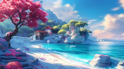 蓝色海边小屋