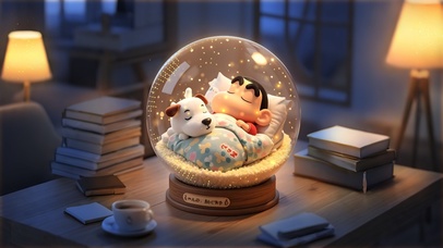 水晶球酣睡的小新（创意频谱）