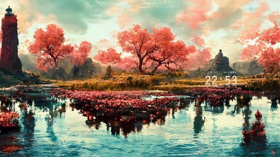 4K唯美古风山水桃花