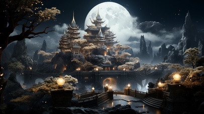 4K 天上宫阙 月下行宫