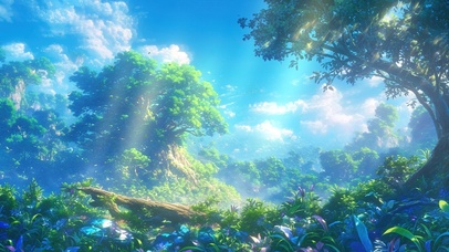 治愈奇幻巨树森林