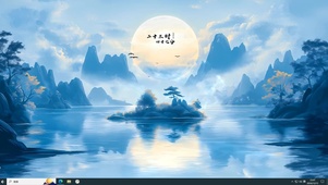 月圆湖泊夜景