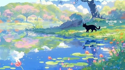 治愈 河畔上的猫咪