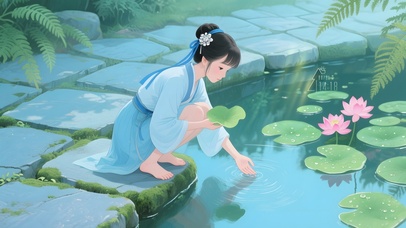 小清新采荷女孩