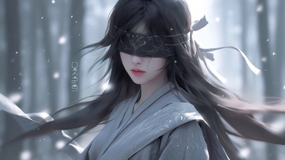 4K清纯气质古风国风蒙眼女孩