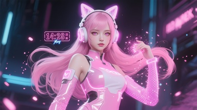 4K清纯粉发电竞女孩