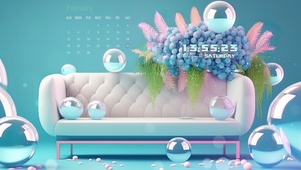 清新蓝调沙发