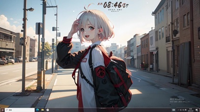 4k白毛可爱女孩城市街道