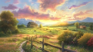 夕阳下
