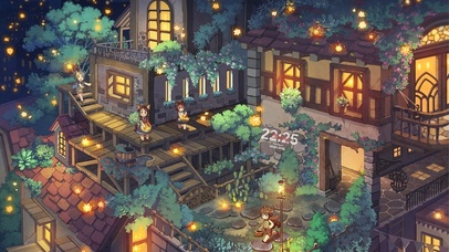 治愈唯美夜晚小镇