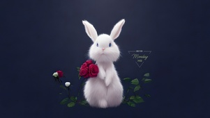 玫瑰花小兔