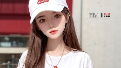 可爱棒球帽女生